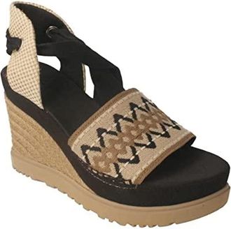 UGG Abbot Ankle Wrap Womens Shoes Black : 9 B - Medium, Canvas