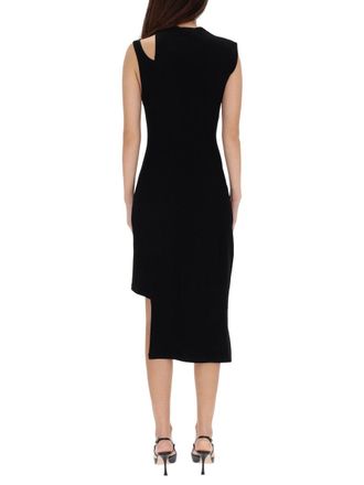 Courr&egrave;ges Ribbed Viscose Dress - Black