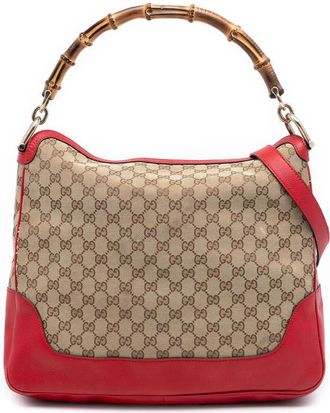 Gucci Pre-owned Gucci GG Canvas Bamboo Diana Satchel Ladies 282315 520981