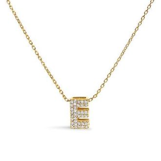 House of Brilliance 10K Gold Diamond Accent A-Z Initial Bubble Pendant Necklace in Yellow | E at Nordstrom