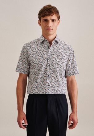 Seidensticker Businesshemd SEIDENSTICKER Regular, Herren, Gr. S (38), normale &Auml;rmell&auml;ngen, blau (dunkelblau), 100% Baumwolle, gebl&uuml;mt, regular fit, gerader Abschlus