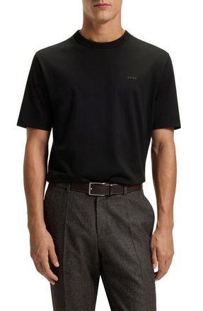 BOSS Taut Solid Cotton Logo T-Shirt in Black at Nordstrom, Size Xx-Large