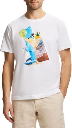 Robert Graham Beach Martini Knit Graphic T-Shirt in White at Nordstrom Rack, Size Xx-Large