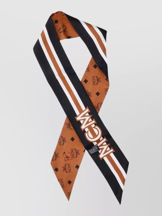 MCM rectangular striped scarf for refined occasions