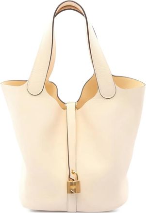 Herm&egrave;s Picotin MM shopper met slot - Beige