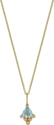 Bony Levy BLC Pendant Necklace in 14K Yellow Gold/blue Topaz at Nordstrom Rack, Size 18