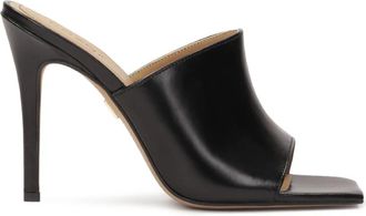 Kazar Heeled Mules met Vierkante Neuzen - Dames - Muiltjes - Zwart - 39 EU - Leer - Schoenen