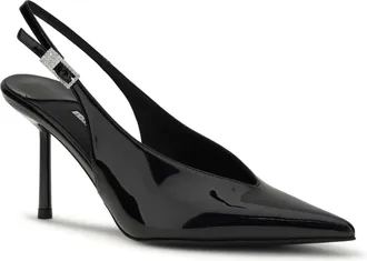 Le Silla Womens Clivage Slingback Pumps Nero-Crystal Calf Leather Bos Taurus Nero/crystal High Heel Shoes