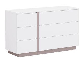 Vente-Unique C&oacute;moda NAPOLI - 6 cajones - Blanco y topo