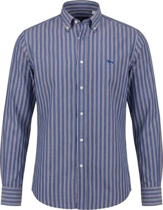 Harmont & Blaine Regimental Shirt - Heren - Overhemden - Blauw - Maat: M Katoen
