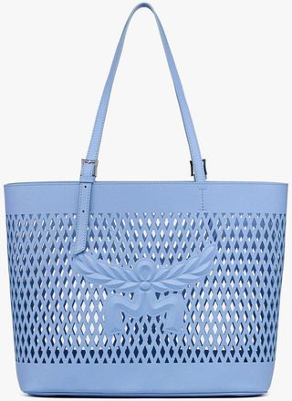 MCM Medium Himmel Shopper in Perforated Calfskin Leather