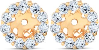 Pompeii3 Halo Diamond Earring Jackets 14K Yellow Gold (4mm)