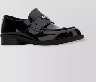 Prada leather loafers with patent finish and round toe