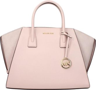 Michael Kors Avril Small Pebbled Leather Satchel - Dames - Handtassen - Roze - ONE Size - Leer - Tassen