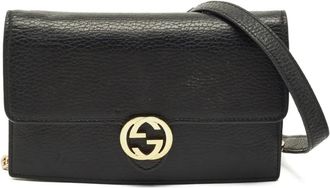 Gucci Borsa a mano GG in pelle - Nero