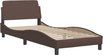 vidaXL Estructura de cama sin colchón cuero sintético marrón 90x200 cm Vidaxl