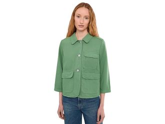 Sanctuary Crop Chore Jacket Womens Jacket Green : LG (US 10-12), Cotton