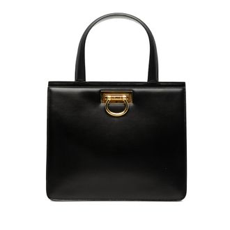Celine Black Leather Top Handle Bag