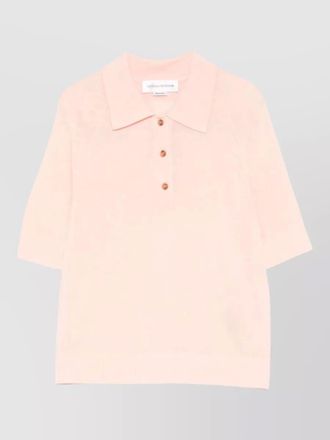 Victoria Beckham fine knit short sleeve polo top