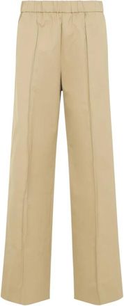 Jil Sander Track Inspired Relaxed Pants - Dames - Wijde Broeken - Beige - XS - Katoen - Broeken