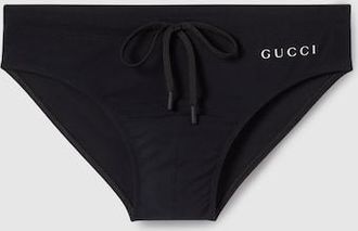 Gucci Elastane Swim Briefs With Print, Size XL, Black, Ready-to-wear