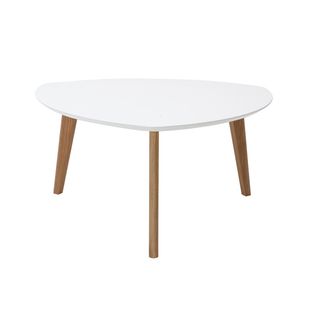 Miliboo Mesa De Centro Dise&ntilde;o Blanco L80 Cm Ekka