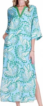 Jade Yoga The Verdant Paisley Maxi Dress In Green/blue