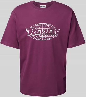 Review Regular Fit T-Shirt mit Rundhalsausschnitt in Pflaume, Gr&ouml;&szlig;e XL