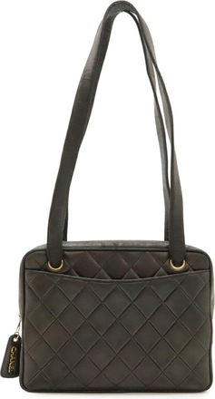 Chanel Matelasse Black Leather Shoulder Bag Tote Bag (Pre-Owned)