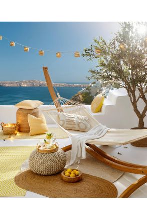 ambia GARDEN Hängematte, Braun, Beige, Holz, Textil, Eukalyptusholz,Eukalyptusholz, massiv, 320x120x120 cm, Gartenmöbel, Gartenschaukeln, Hängematten