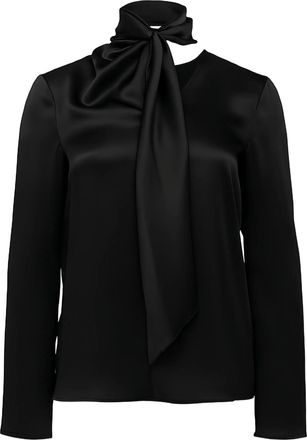 Alberta Ferretti Neutral High-Neck Acetate Blouse