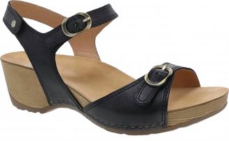 Dansko Womens Tricia Sandal In Black Milled Burnished