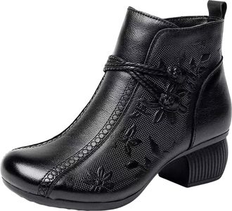 Generic Boots Waterproof Women Warm Boots Soft and Comfortable Can Adapt To The Cold and Harsh Environment Womens Work Boots (Black, 3.5)