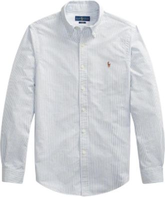 Ralph Lauren Gestreept Oxford Shirt - Heren - Casual Overhemden - Blauw - L - Overhemden