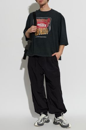 Willy Chavarria Cotton T-shirt OS Especial Chorizo Buffalo, Mens, Grey