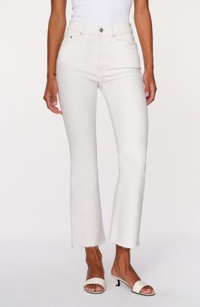DL1961 Bridget Boot Instasculpt High Rise Crop Jeans in White Dl Airbrushed at Nordstrom, Size 23