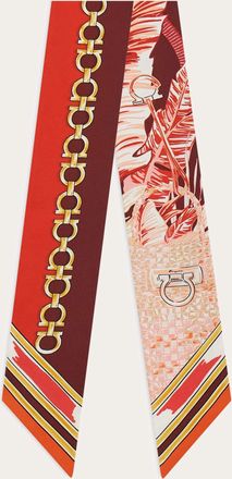 Ferragamo Donna Mini bandeau stampa Felino Rosso