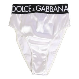 Dolce & Gabbana Satin High-Waist Brief - male - Dolce & Gabbana - Underpants - White - S - Underwear