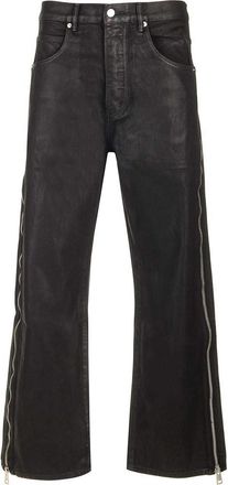 Purple P018 Side-Zip Coated Wide Leg Jeans