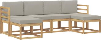 vidaXL Conjunto De Sof&aacute;s De Exterior 6 Uds. Blanco Y Gris Claro Vidaxl