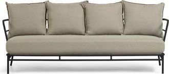 K Home 3-Sitzer Gartensofa Marelu 197 cm / Schwarz/Beige