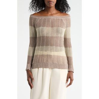 Forgotten Grace Stripe Long Sleeve Top in Gold at Nordstrom Rack, Size X-Large