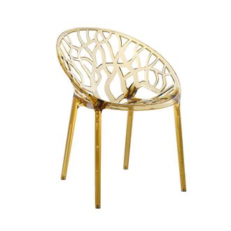 Siediti Fuori e Dentro Set de 2 sillas apilables en policarbonato transparente champagne