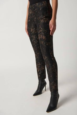 Joseph Ribkoff Animal Print Slim Fit Jeans In Black