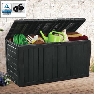 Deuba Keter Baule da giardino Marvel Plus contenitore da esterno cassapanca balcone terrazza patio piscina