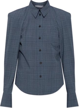 Iro Lidja Shirt - Dames - Overhemden - Blauw - S - Wol - Overhemden