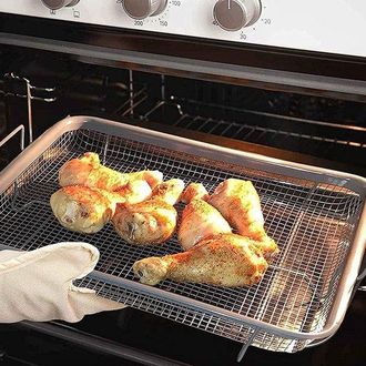 OEM Cesta Multifuncional De Acero Inoxidable Para Asar Patatas Fritas (30 X 22 X 5 Cm)