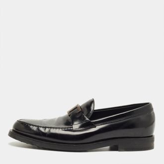 Tod's Tods Black Leather T Timeless Penny Loafers