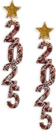 Leith Glitter Resin 2025 Drop Earrings in Black Multi- Gold at Nordstrom Rack