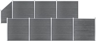 vidaXL Vidaxl - Set De Valla 7 Cuadradas + 1 Oblicua Wpc Gris 1311x186 Cm